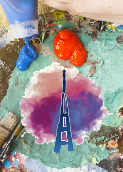 Artystyczny nieład pełniący funkcję ozdobną symbolizujący szeroko rozumianą kulturę. Na środku zdjęcia namalowana radiostacja gliwicka.